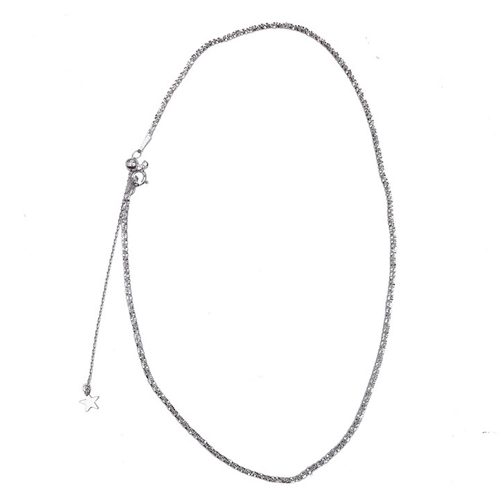 Vòng cổ bạc ý 925 trơn nhám choker nữ thời trang
