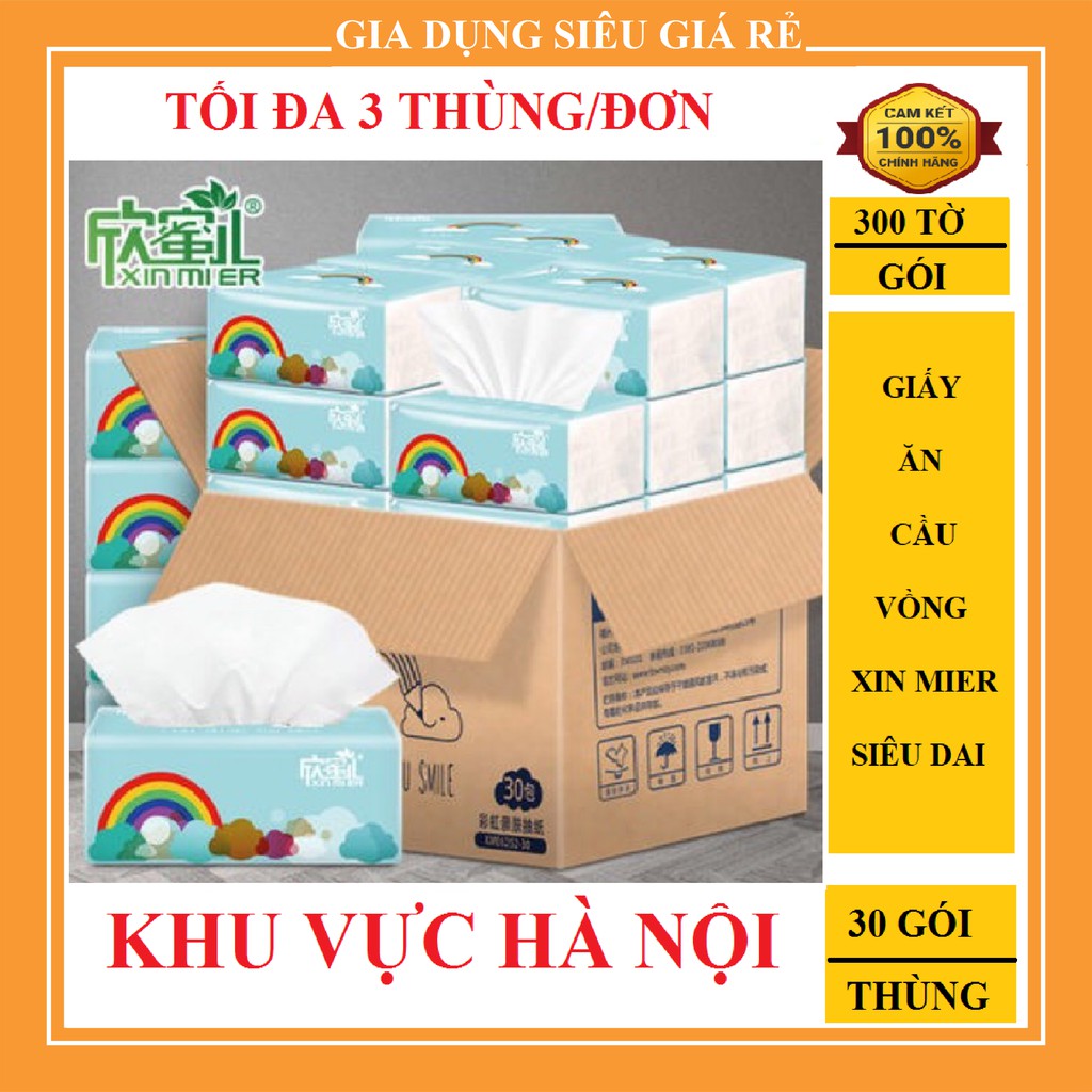 THÙNG 30 GÓI GIẤY ĂN CẦU VỒNG CHUẨN XINMIER SIÊU DAI (SIÊU GIÁ RẺ)