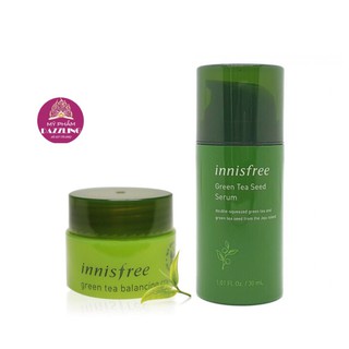 Combo serum + kem dưỡng innisfree green tea trà xanh mini