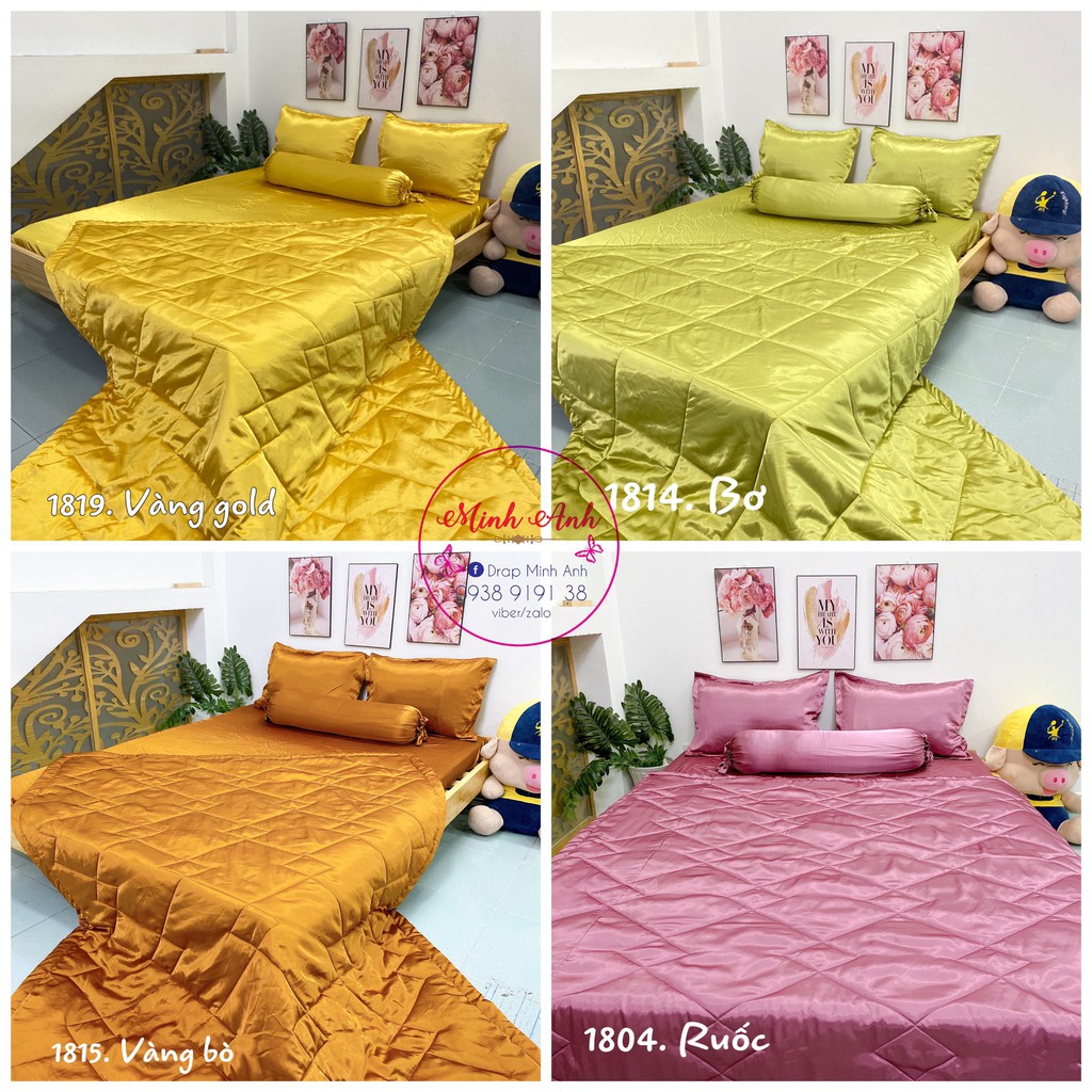 Bộ drap phi cao cấp KO NỐI VẢI trên mặt ga (5 món)