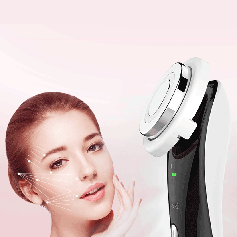 Mesotherapy Electroporation Rf Lifting Beauty Photon Face Skin Rejuvenation Remover Wrinkle Radio Frequency Black +Pink