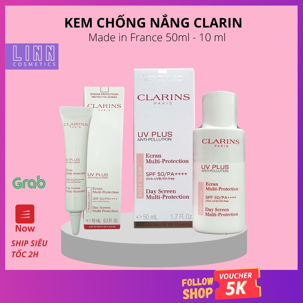 Kem chống nắng vật lý Clarins SPF50 [10ml, 50ml]