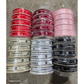 Ruybang lụa 2.5cm x 45y chữ chanel