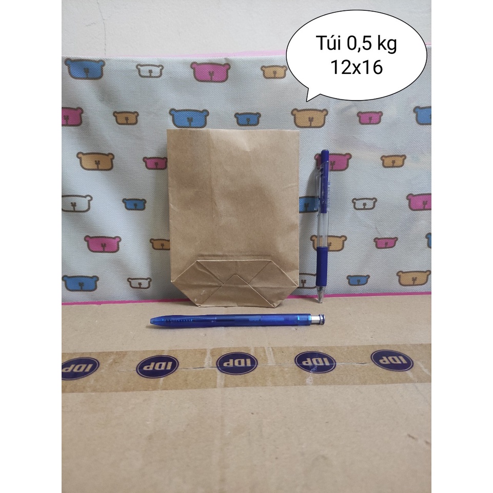 100 Túi Giấy Xi Măng 0,5kg (Kt 12x16)