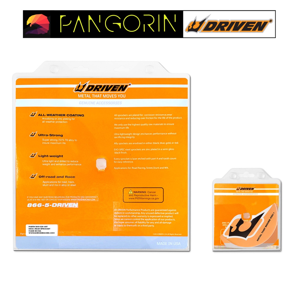 Driven Racing - Nhông dĩa cho xe phân khối lớn mô tô Ducati Scrambler 800 chất liệu thép, màu sắc đen