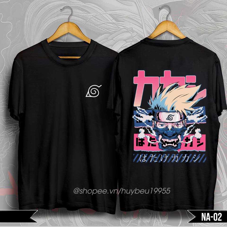 Áo thun Naruto, áo thun Itachi Kakashi vải thun cotton 4 chiều phong cách Onimask cực ngầu