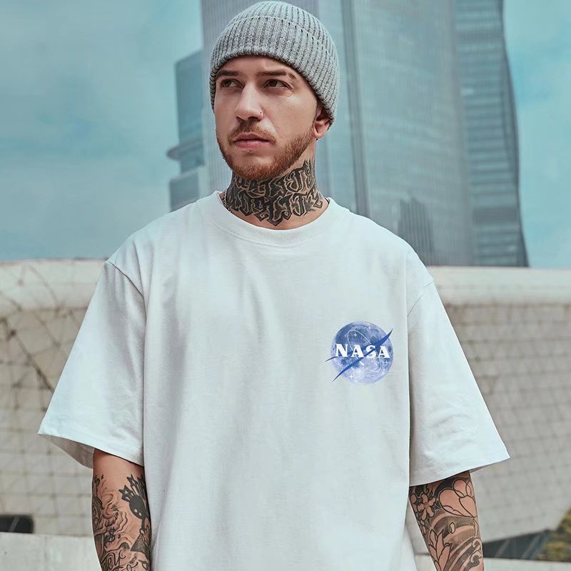 Áo Thun Tay Ngắn Cổ Tròn Dáng Rộng In Hình Phi Hành Gia Phong Cách Nhật Bản Thời Trang Mùa Hè Cho Nam Giới [M-8XL]