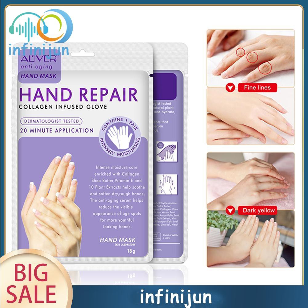 🍀HOT🍀ALIVER Exfoliating Moisturizing Hand Foot Mask Remove Dead Skin Anti-Aging Hand Care