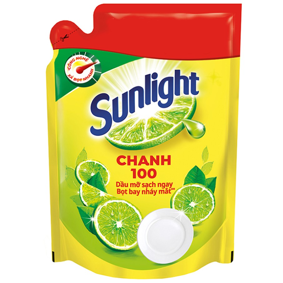 Nước rửa chén Sunlight Thiên nhiên - Chanh 100  2.6kg (Túi)