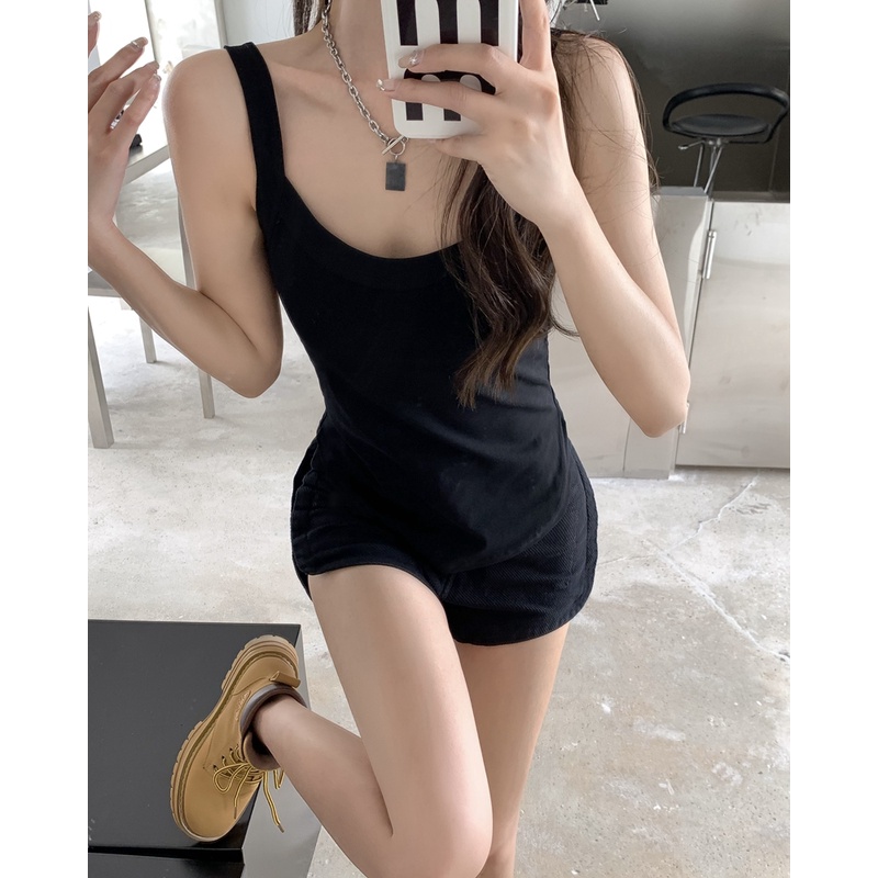 Áo Hai Dây Hở Lưng In Chữ Đơn Giản Thời Trang Mùa Hè