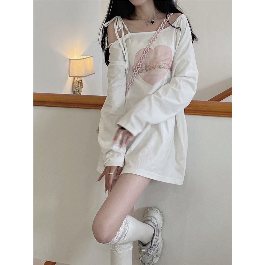 Áo thun dài tay dáng rộng dễ phối đồ dành cho nữ