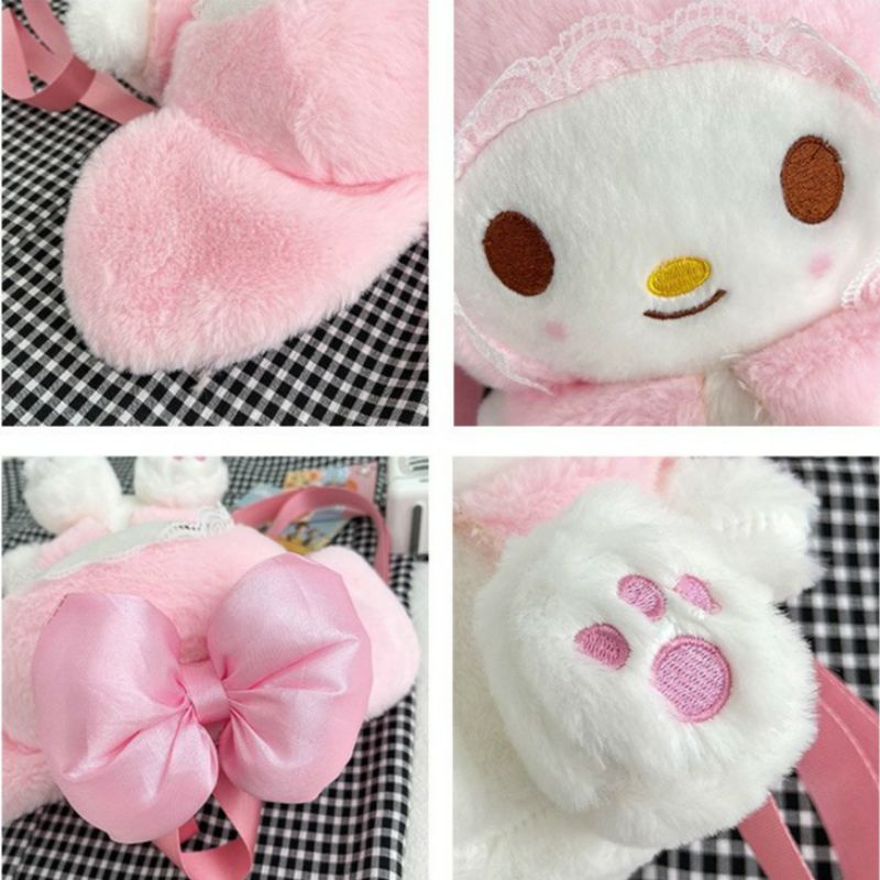 Ba lô Hình Thỏ Melody Nơ Hồng 2 Kích Cỡ