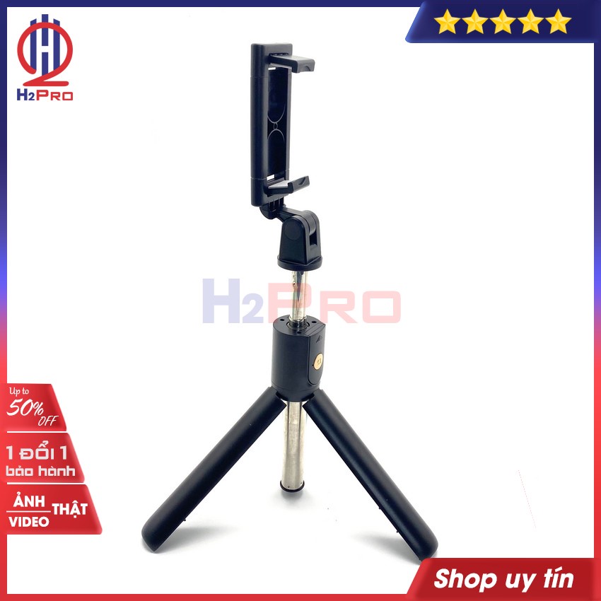 Gậy chụp ảnh 3 chân cho điện thoại H2Pro K07 cao cấp- kéo dài 69cm- tích hợp tripod 3 chân và chụp từ xa bluetooth