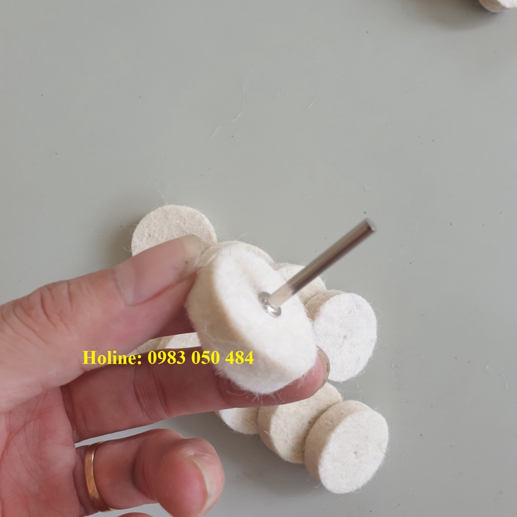 Bông nỉ đánh bóng - mũi đáng bóng cán 2ly 2.5ly 3ly - đầu len đánh bóng đánh sườn điện thoại