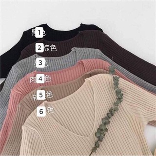 Áo len đũa cổ tim, cá tính