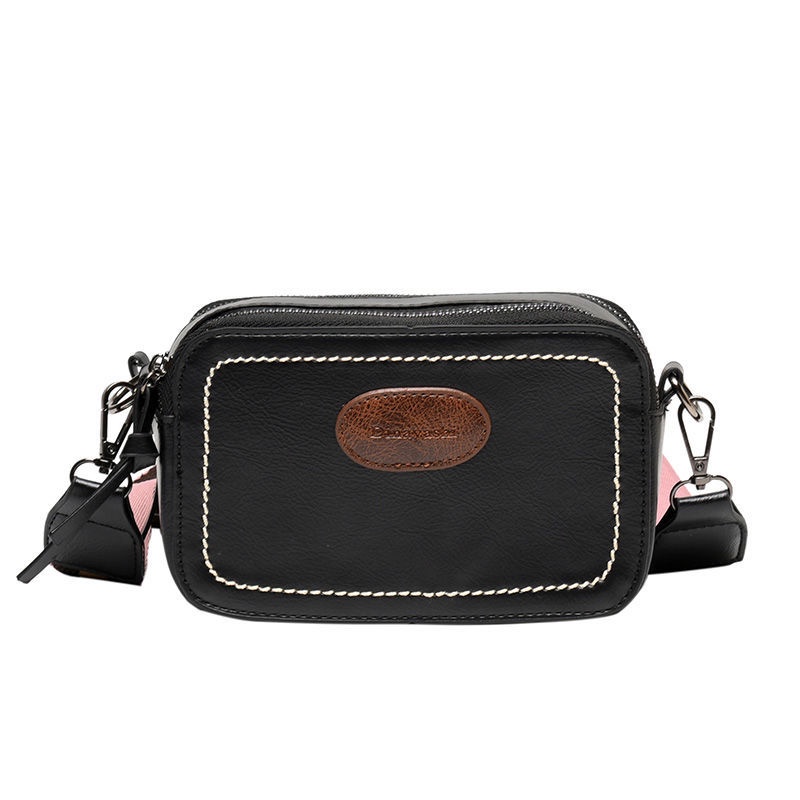 Túi đeo chéo vai hình vuông dây bản rộng phong cách retro dành cho nữ