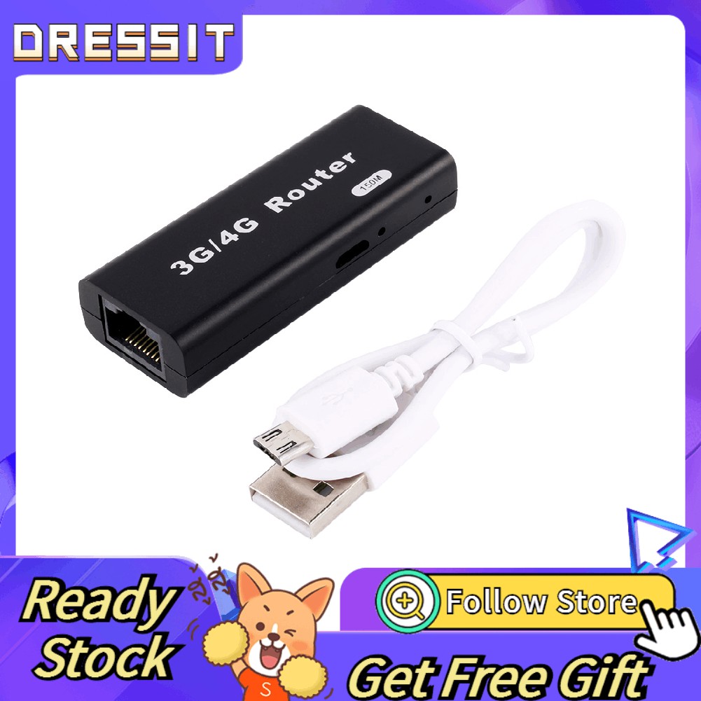 Bộ Phát Wifi Không Dây Mini 3g / 4g 150mbps Wlan Lan Rj45