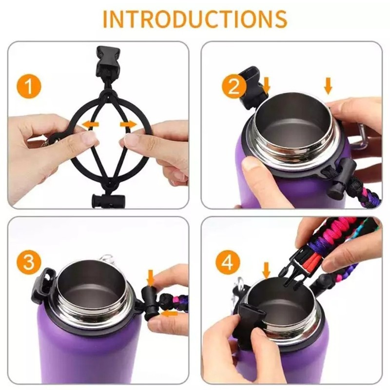 Bình Đựng Nước Đa Năng Có Tay Cầm / Móc Treo Bình Nước Tiện Dụng Cho Hoạt Động Ngoài Trời