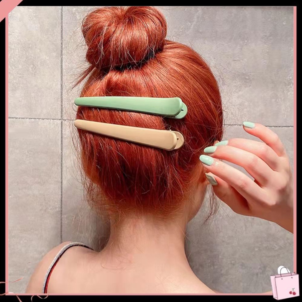Kẹp Tóc Màu Trơn Chống Trượt Trọng Lượng Nhẹ Dùng Tạo Kiểu Tóc Tiện Dụng