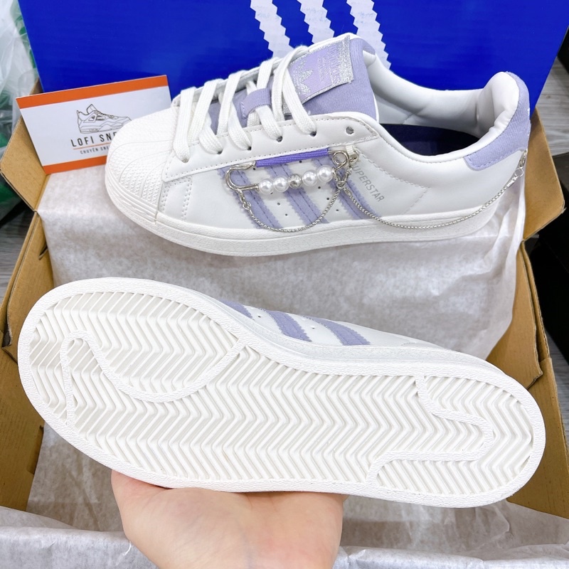 Giày Thể Thao SuperStar Sò Charm Tím Mới Hot 2022  Giầy sneaker nữ hottrend
