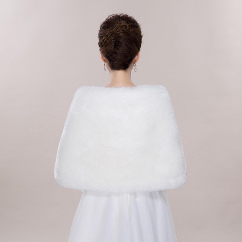 Khăn Choàng Lông Trắng Lộ Xương Quai Xanh Quyến Rũ Ấm Áp Mùa Đông Cho Nữ