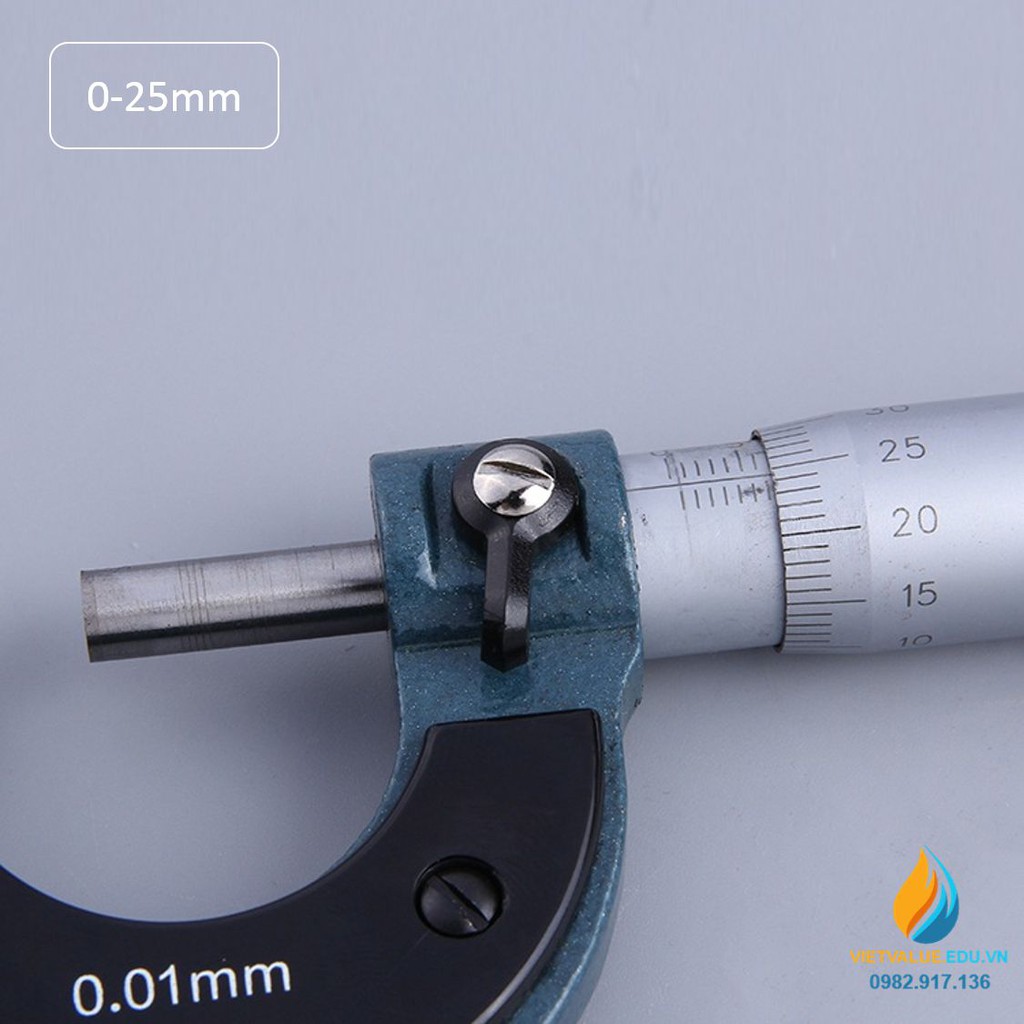Thước kẹp panme phạm vi đo 0-25mm, giá trị đọc 0.01mm, thép không gỉ chất lượng cao