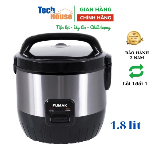 Nồi cơm điện Fumak Nhật Bản Dung Tích 1.8L, Lòng Nồi Hợp Kim Nhôm 5 lớp chống dính. Bảo hành 18 tháng.