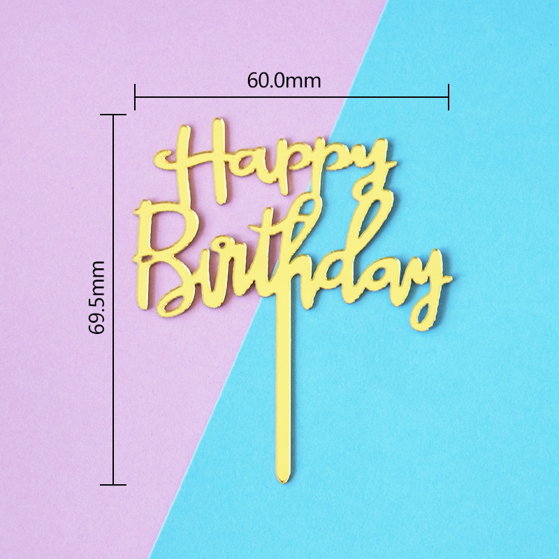 Set 10 que cắm trang trí bánh sinh nhật bằng acrylic mini