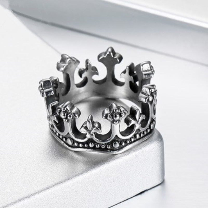 Nhẫn hình vương miện vua phong cách gothic cổ điển dành cho nam