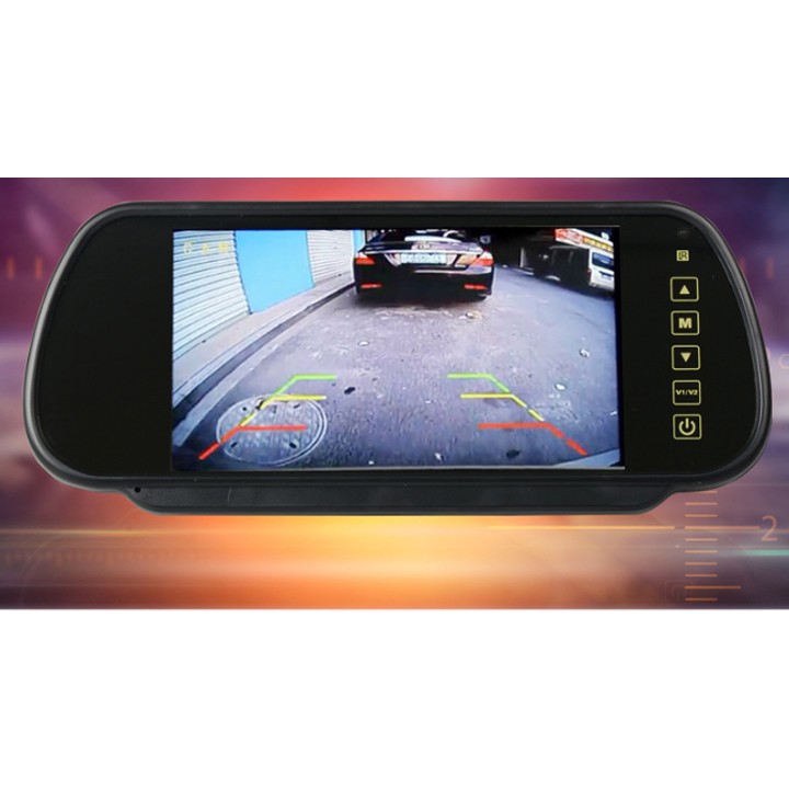 Màn Hình LCD Ốp Gương Ô Tô HD 7 Inch DC 12-24V