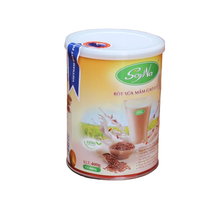 Sữa gạo lứt CÓ ĐƯỜNG Soyna 400g, dành cho người già, giảm cân, tiểu đường, mỡ máu