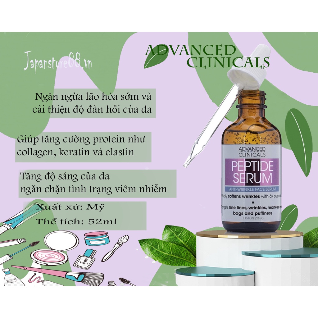 SERUM PEPTIDE ADVANCED CLINICALS 52ml NGĂN NGỪA LÃO HOÁ DA