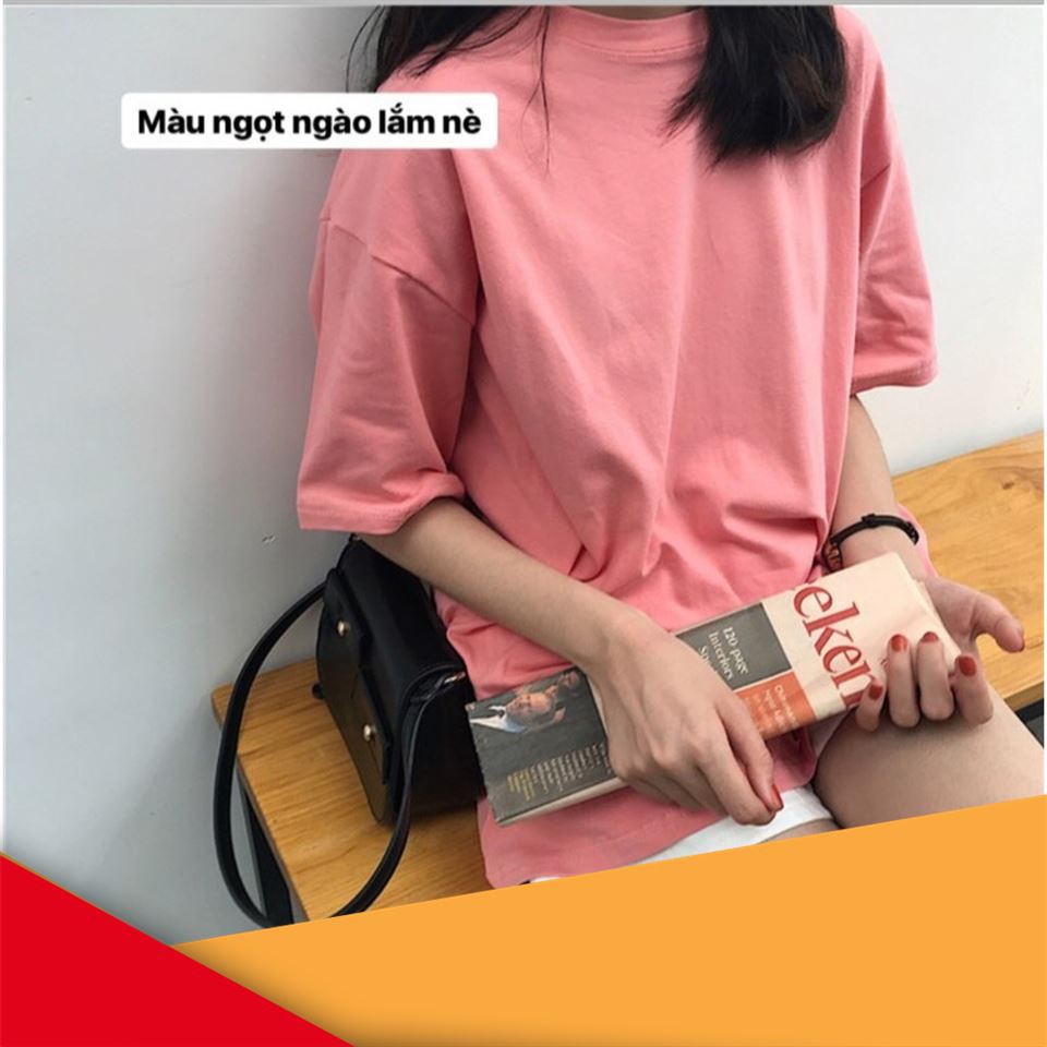 Áo Thun Tay Lỡ Màu Hồng Trơn OVERSIZE Unisex , áo thun tay lỡ, áo hoddie, quần kaki