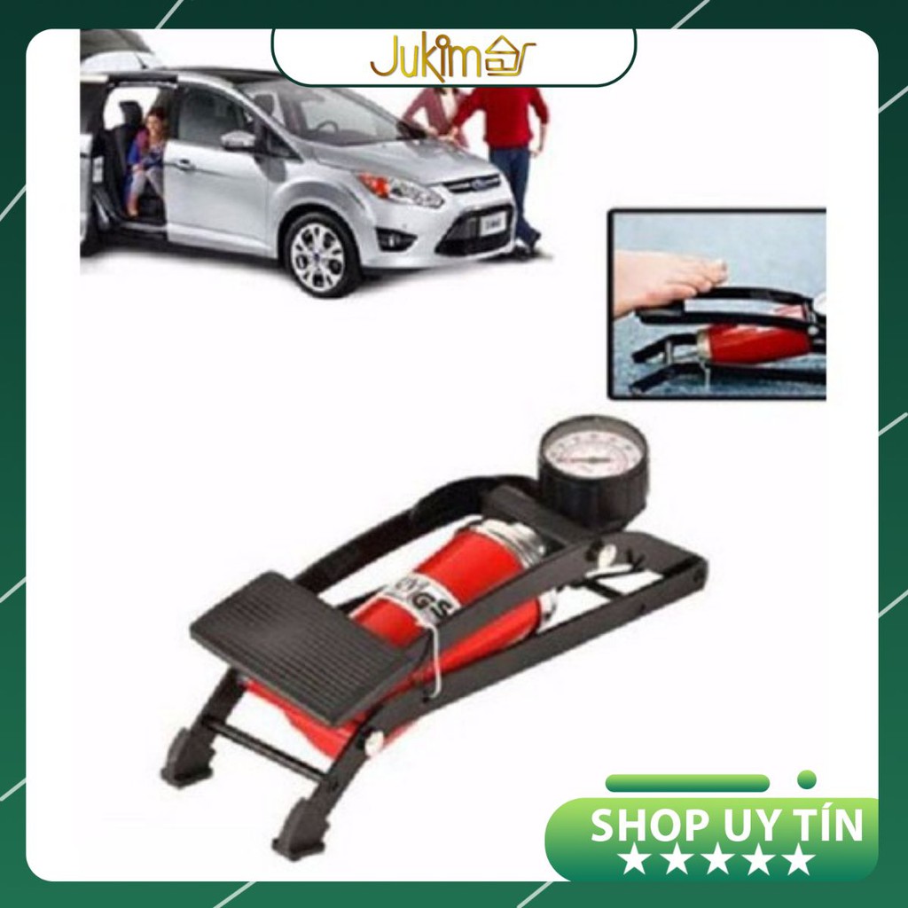 Bơm Hơi Áp Suất Cao đạp chân mini đa năng cho ô tô, xe máy, xe đạp,bể bơi, bóng,.... ✅