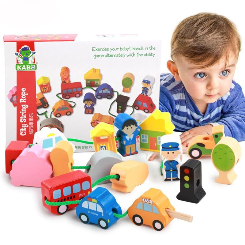 GIÁO CỤ MONTESSORI - ĐỒ CHƠI XÂU CHUỖI GỖ