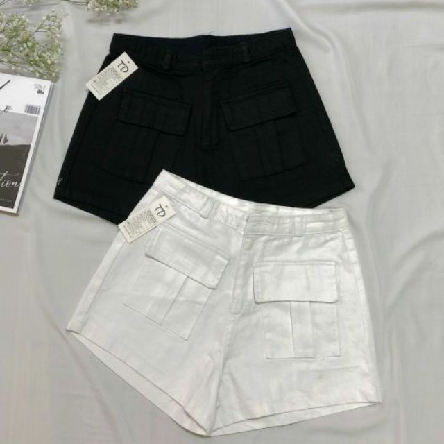 Quần Shorts 2 túi nút bấm B-C lưng cao ( HÌNH THẬT 100%)