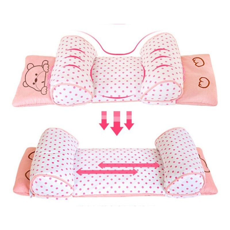Gối Chống Bẹt Đầu , Chống Lệch Đầu  cho Bé Sơ Sinh Từ 0-3 tuổi , Thoáng - Chống mồ hôi tốt