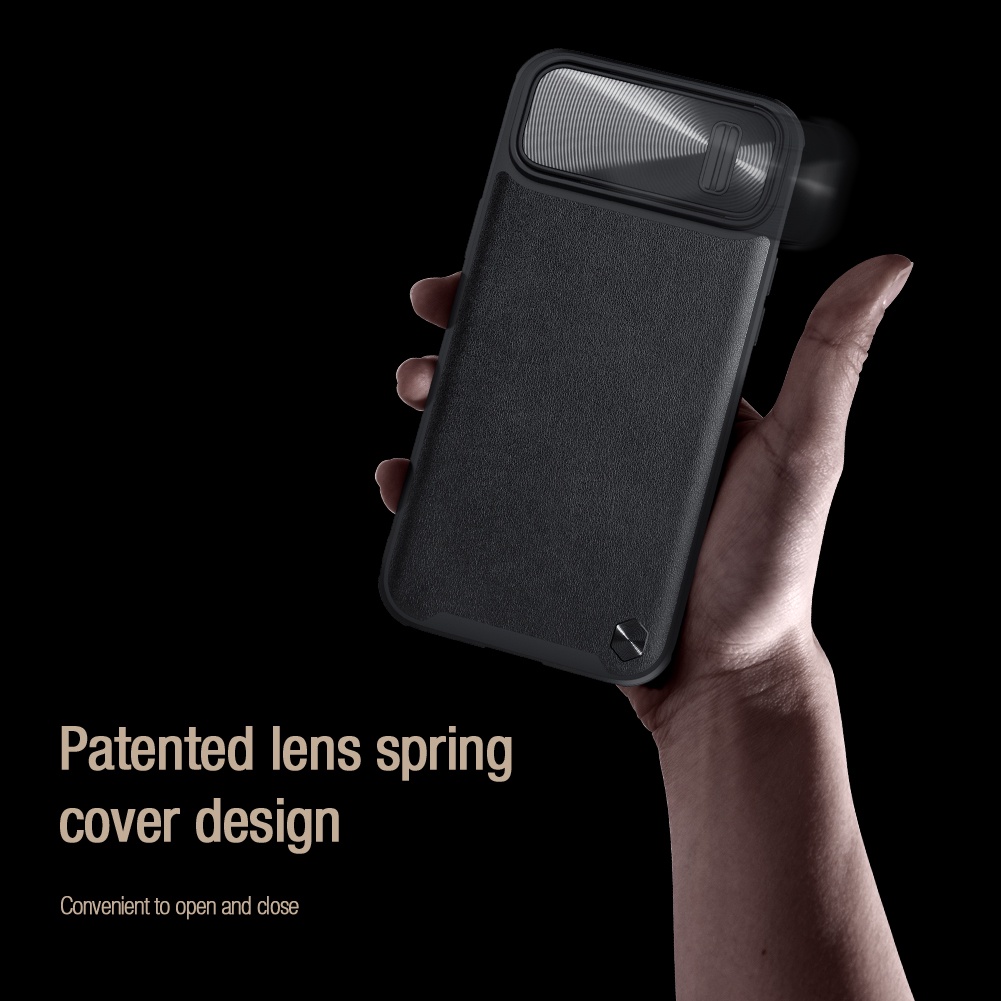 Ốp Điện Thoại Nillkin Bằng Da Chống Sốc Có Nắp Trượt Bảo Vệ Camera Cho iPhone 14 Plus