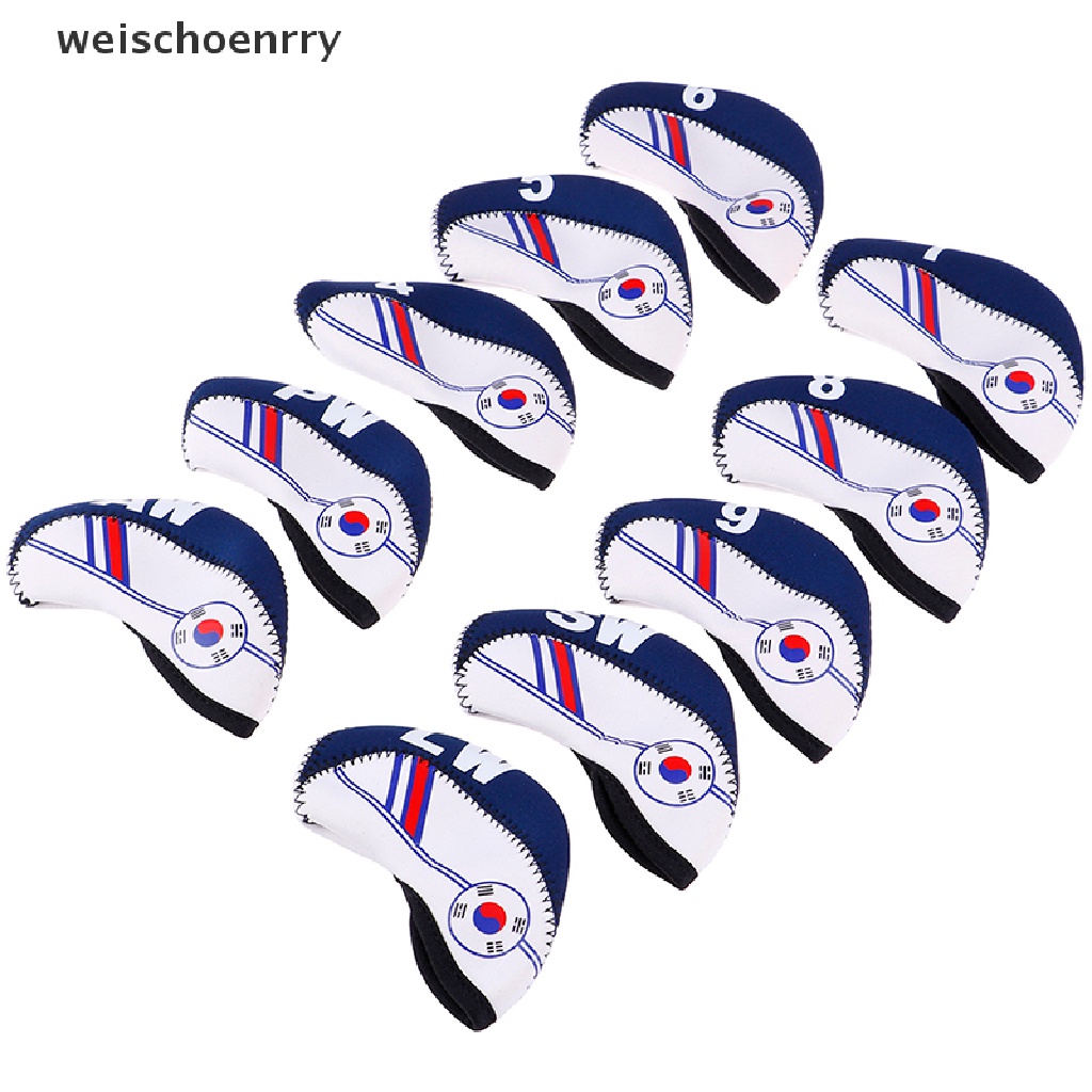 Set 10 vỏ bọc bảo vệ đầu gậy đánh golf bằng cao su Neoprene