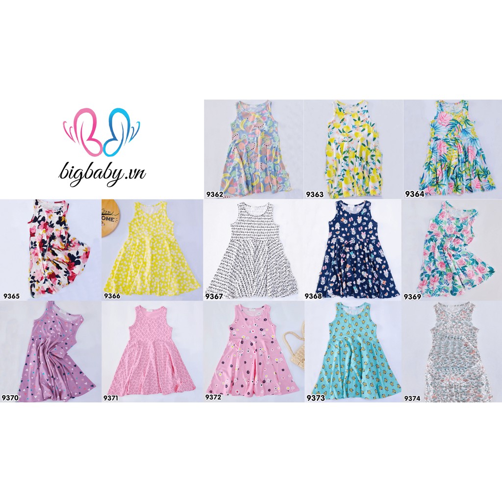 Đầm Thun Cotton Bé Gái Nhiều Mẫu Cho Bé Từ 22-37KG (2)