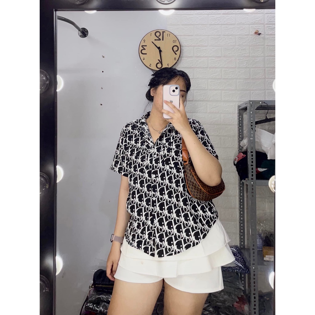 [Mã SKAMFSW175 giảm 10K đơn 50K] Áo sơmi nữ hoạ tiết bigsize từ 65 đến 90kg (ảnh mẫu chụp tại shop) | BigBuy360 - bigbuy360.vn