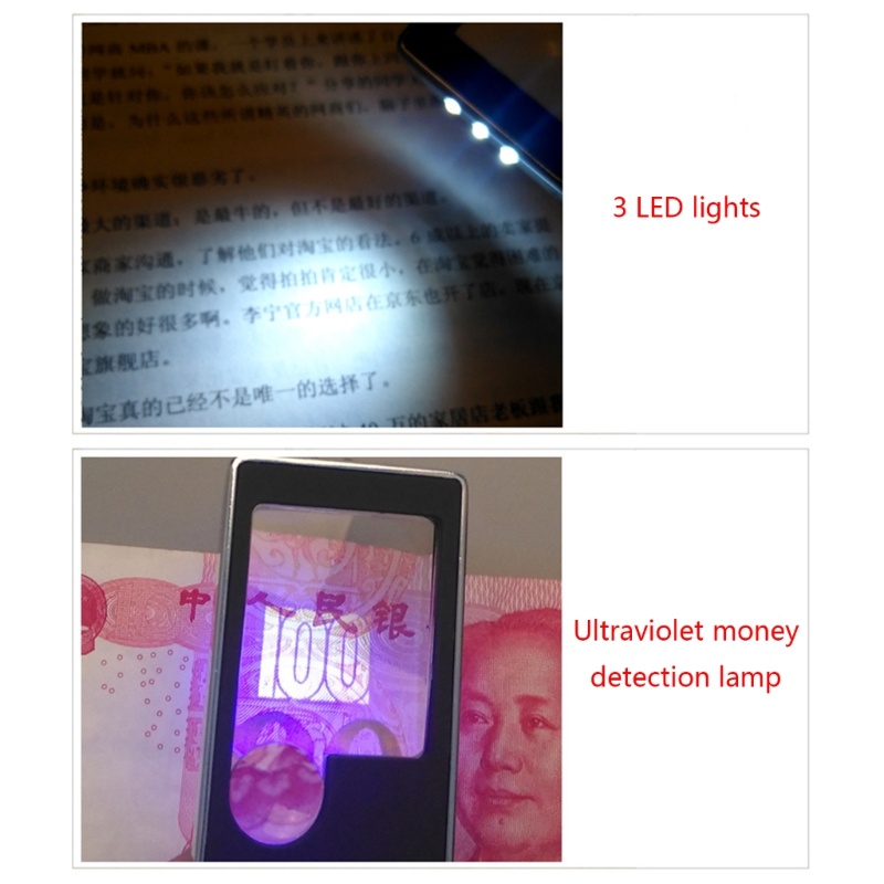 Kính Lúp Cầm Tay 10X 3X 4 Bóng LED Màu Đen Có Đèn Dùng Để Làm Trang Sức