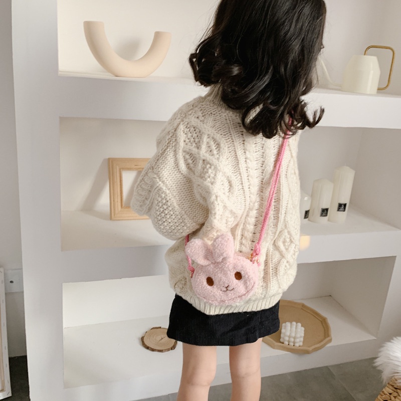 Túi Đeo Chéo Hình Thỏ Hoạt Hình Mini Dễ Thương Dành Cho Bé Gái