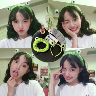 Băng Đô Ếch Xanh 3D Siêu Cute 2 Loại Khung Cứng Cài Tóc Và Turban Mềm Frog
