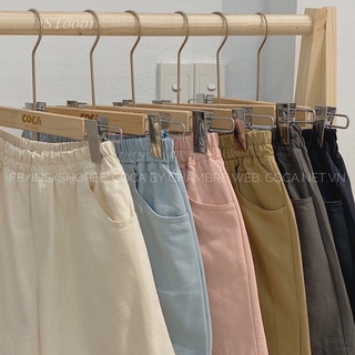 [ST0001]🍭 Quần short ngố thô trơn cạp chun basic dày dặn (Có sẵn/ảnh thật)