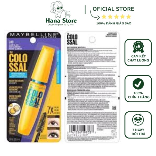 Mascara Dưỡng Mi Chắc Khỏe, Làm Dày Mi Maybelline The Colossal Waterproof Mascara 8ml
