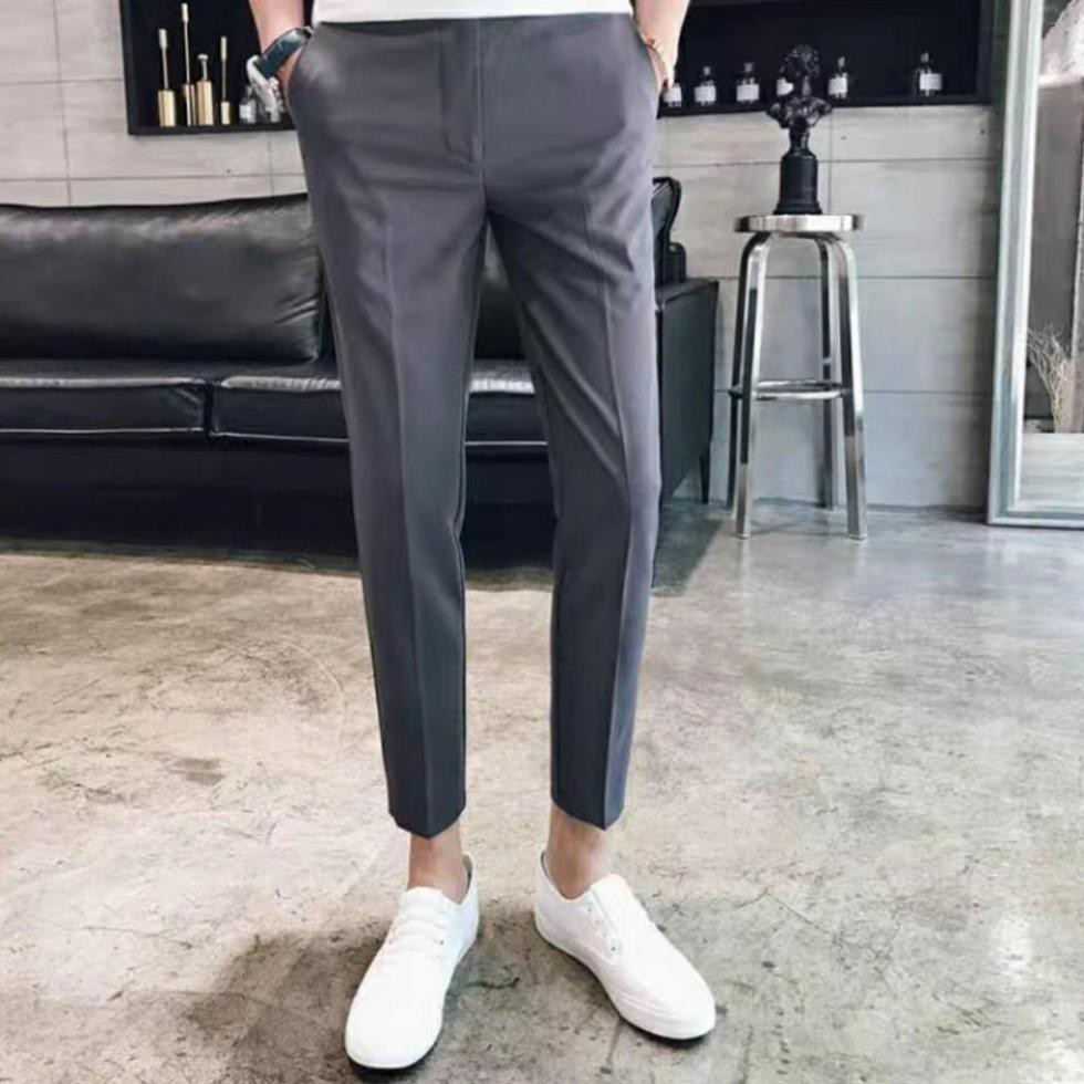 Quần âu nam đẹp vải hàn quốc co giãn, quần tây đen xám mặc công sở cao cấp | BigBuy360 - bigbuy360.vn