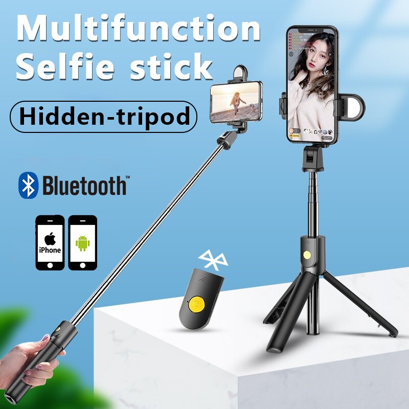 Gậy chụp ảnh Selfie Bluetooth mở rộng 360 ° có đèn trợ sáng cho điện thoại Huawei và Apple chất lượng cao