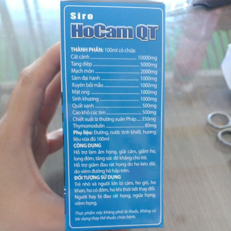 Siro Ho Cảm QT. Hỗ trợ giảm đau rát họng, ho kéo dài. SP có cao lá thường xuân nhập khẩu từ Pháp.