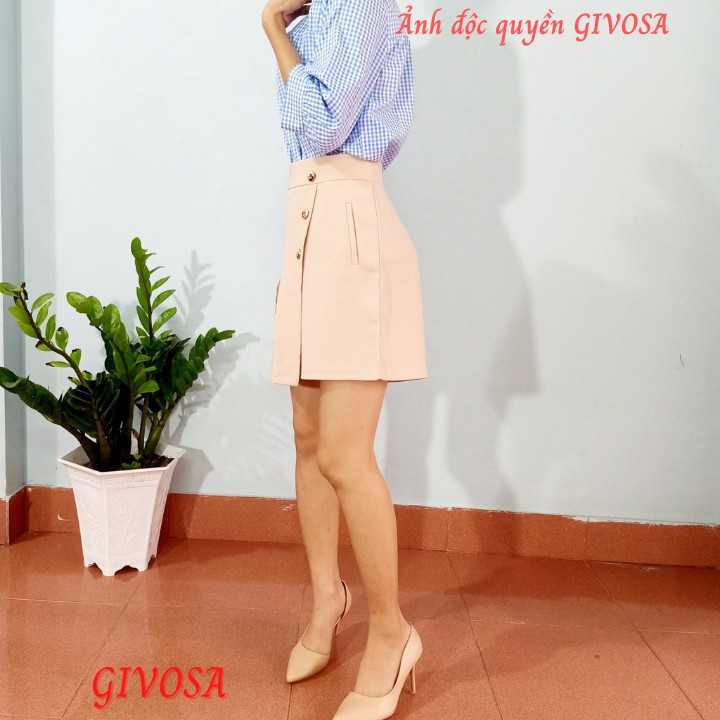 Quần giả váy Goness vạt chéo đính cúc phong cách thanh lịch